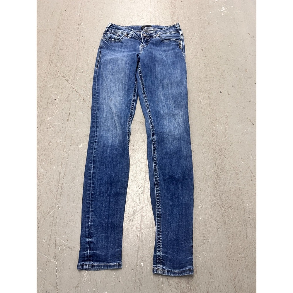 Silver Jeans Co Suki Super Skinny Jeans Women 26x31 Blue Denim Medium Wash Retro